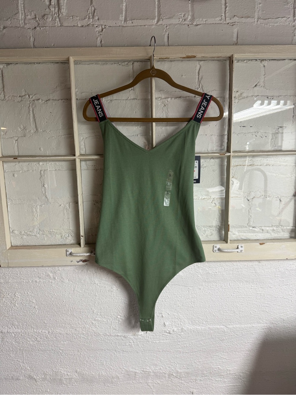 Tommy Hilfiger Green Bodysuit with Tommy Jeans Sub-Label Straps - Picture 1 of 5